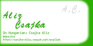 aliz csajka business card